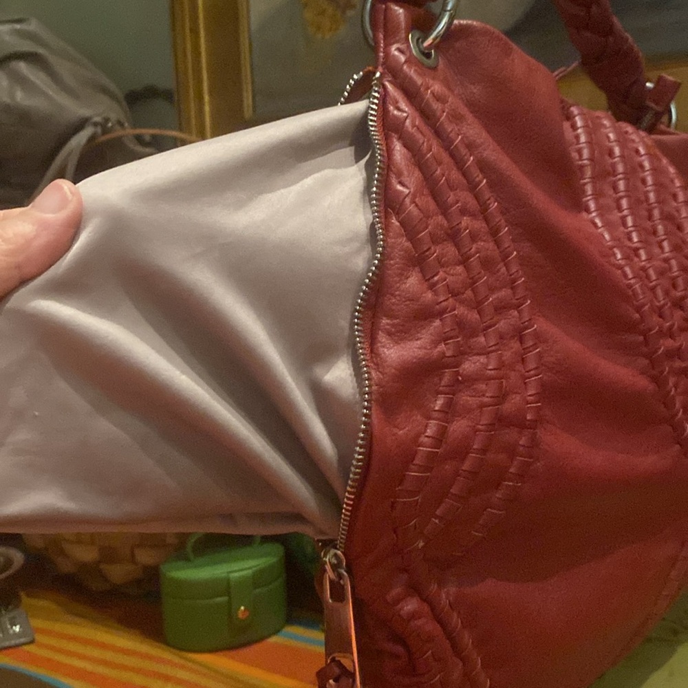 Fenn Wright Manson Large Red Leather Shoulder Hob… - image 6